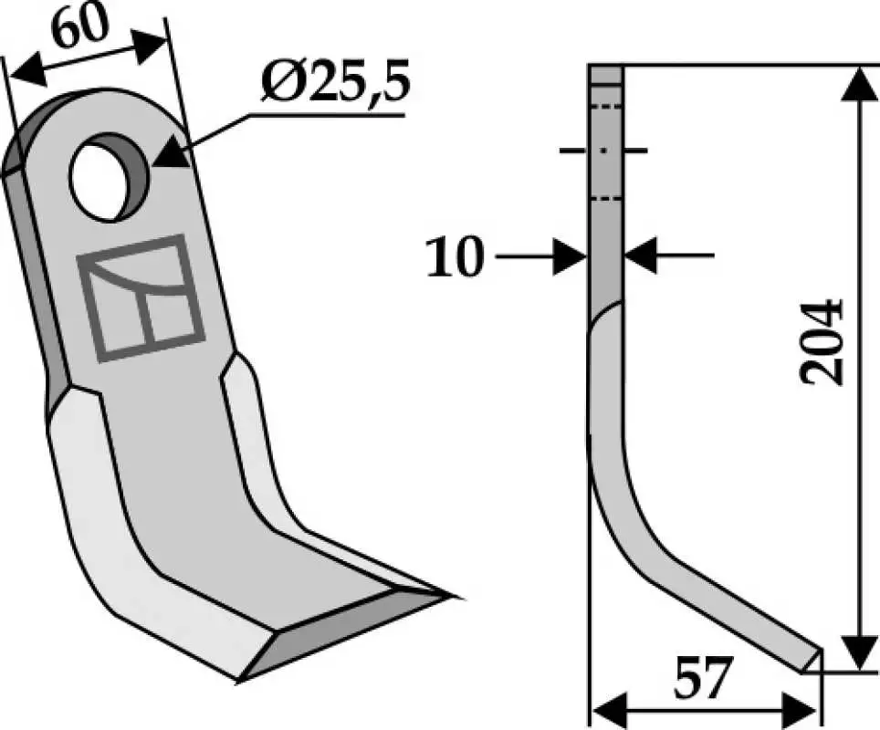 Y-Messer 204x60mm